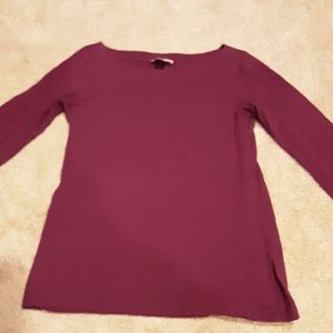 LOFT Wine-color XS Tunic Shirt
